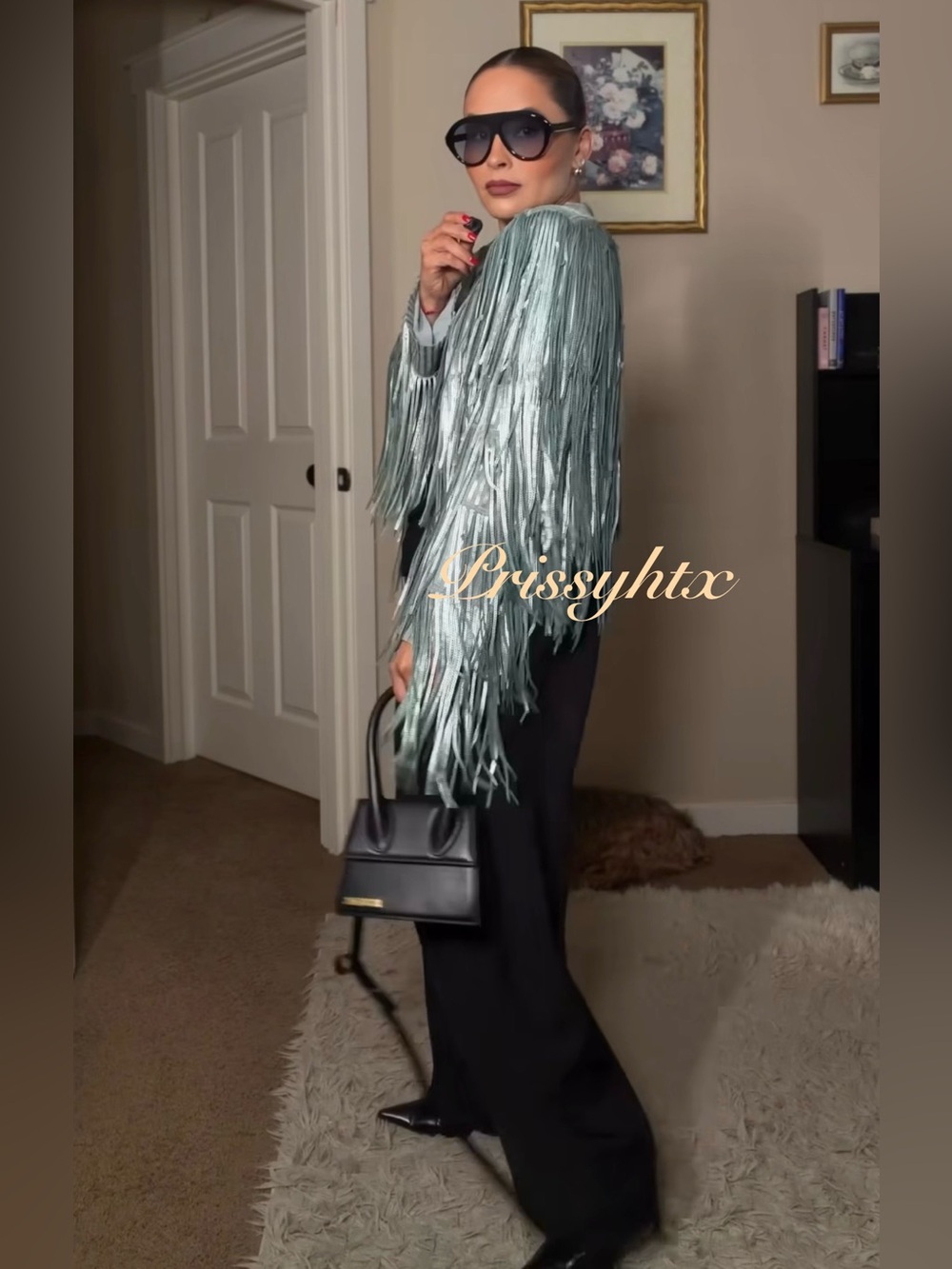 ZARA ZW COLLECTION FRINGED SEQUIN JACKET - Picture 9 of 17